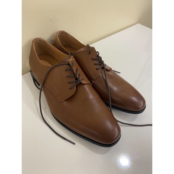 MEN\'S EXPRESS Leather Cap Toe DRESS SHOES BROWN Size 9 US main image 6